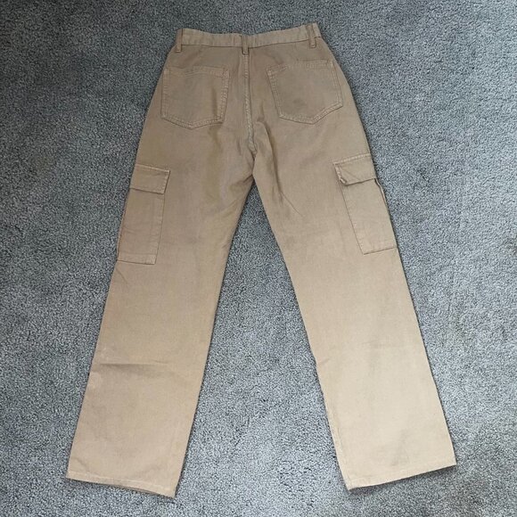 STRADIVARIUS STR STRAIGHT LEG CARGO PANTS - Tan - EUC - Women's EUR 38 = US 6 - Picture 5 of 8